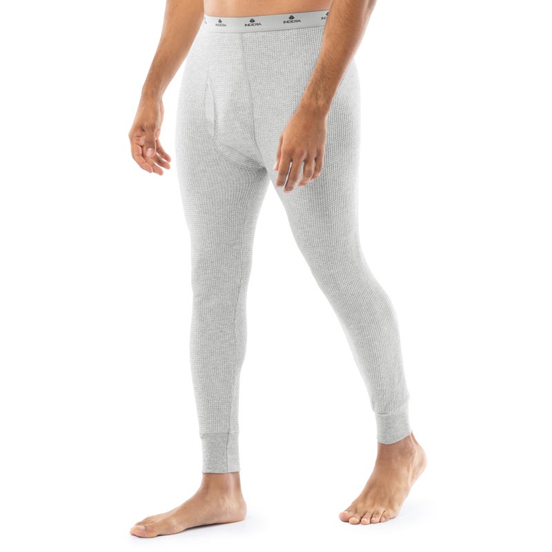 Indera Men's Traditional Waffle Thermal Long Johns Underwear, Heather Grey, Large - Image 2